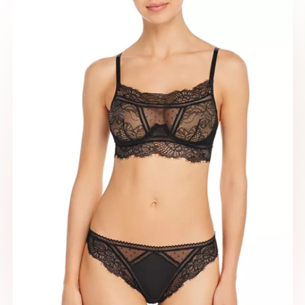 NWT-Thistle & Spire Underwire Cami Style Black Lace Bralette